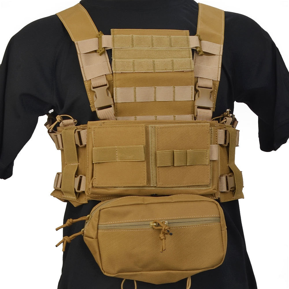 Tactical MK3 Chest Rig Micro Chassis SACK Pouch H Harness M4 AK Magazine Insert Airsoft