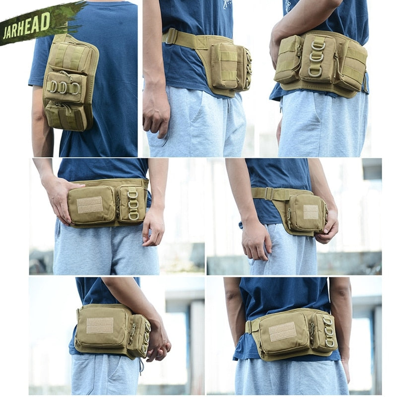 Tactical Waterproof Men Waist Pack Hiking nylon Waist Bag Outdoor Army Military Hunting