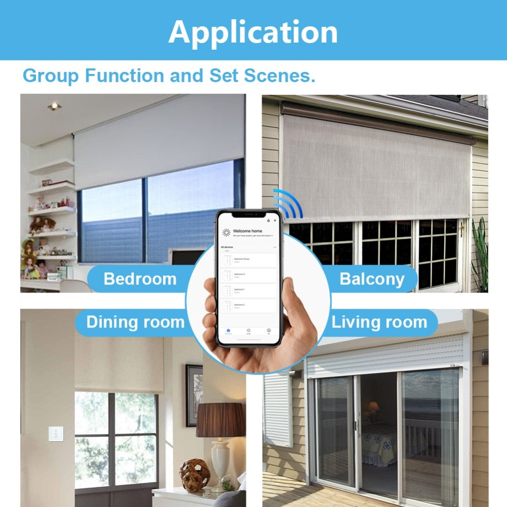 Smart Life Curtain Switch Remote Control Blinds Engine Roller Shutter RF+WiFi