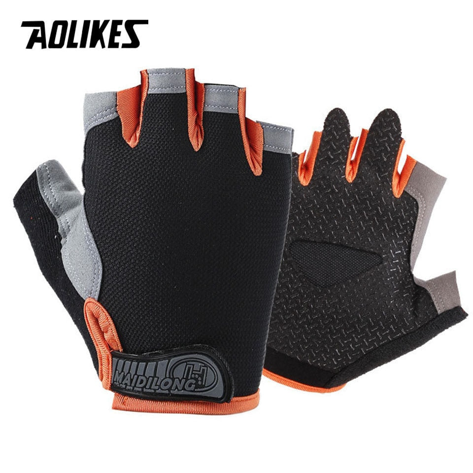 AOLIKES Cycling Gloves MTB Road Riding Gloves Anti-slip Camping Hiking Gloves Gym Fitness