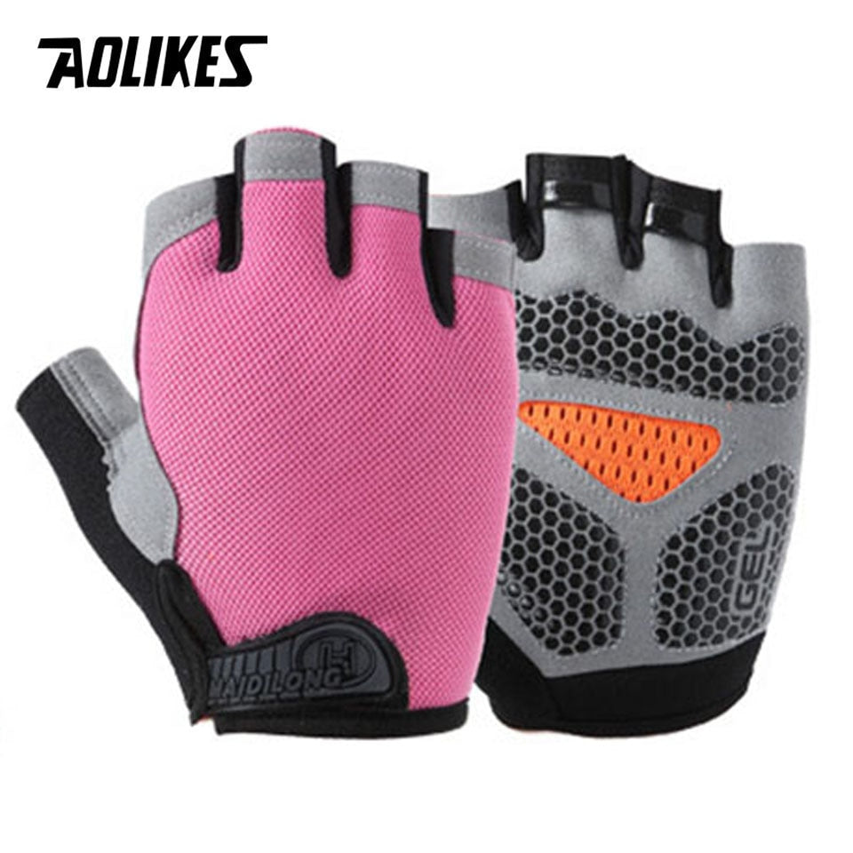 AOLIKES Cycling Gloves MTB Road Riding Gloves Anti-slip Camping Hiking Gloves Gym Fitness