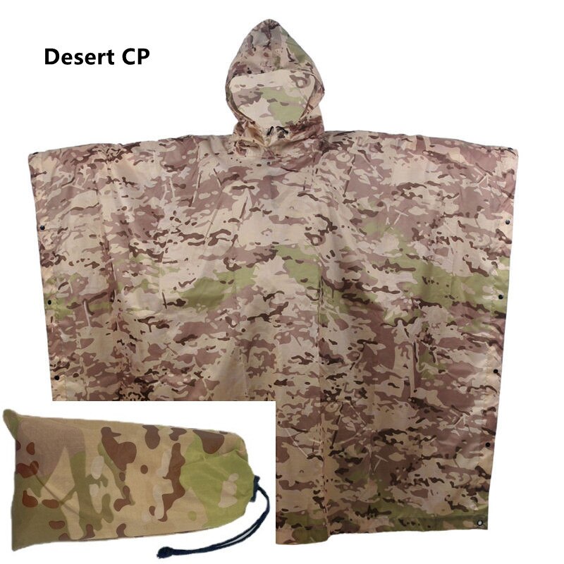 Outdoor Military Breathable Camouflage Poncho Jungle Tactical Raincoat Birdwatching Hiking