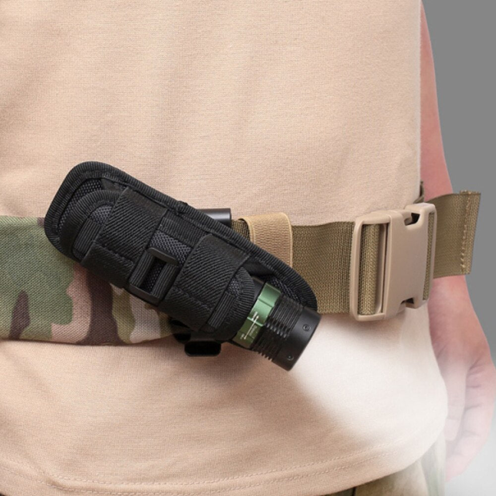 360 Degrees Rotatable Flashlight Pouch Holster Torch Case for Belt Torch Cover Hunting