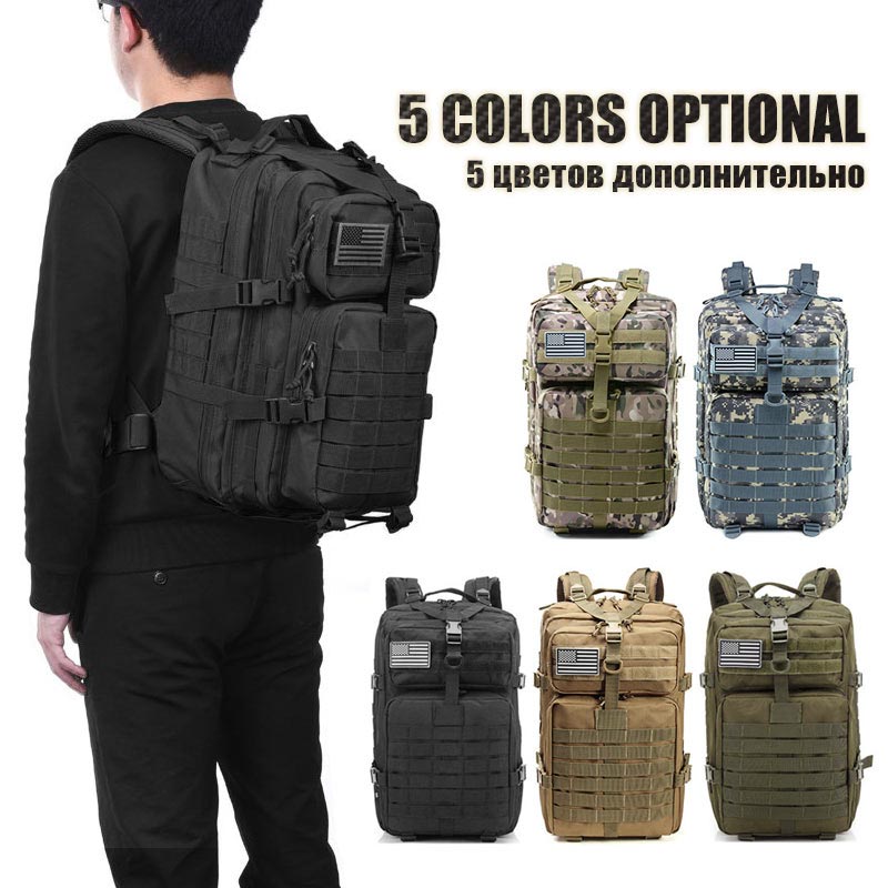 50L Large Capacity Man Army Tactical Backpacks Military Assault Bags Waterproof