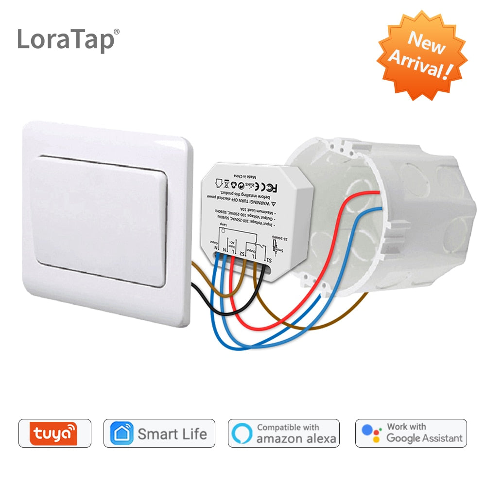 LoraTap Tuya Smart Life Wifi Switch Relay Breaker Module Automation Lighting Google Home Alexa Echo