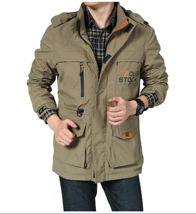 Spring Men Military Tactical Jackets Multi-Pockets Waterproof Casual Windbreaker Mens