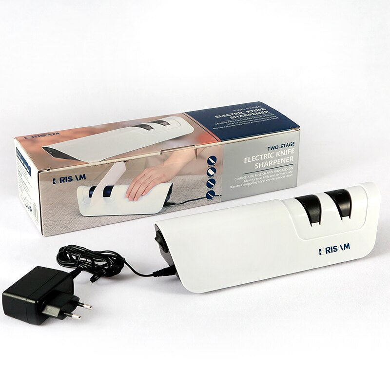 RISAMSHA Electric Knife Sharpener Diamond Ceramic Knives Can Be Sharpened