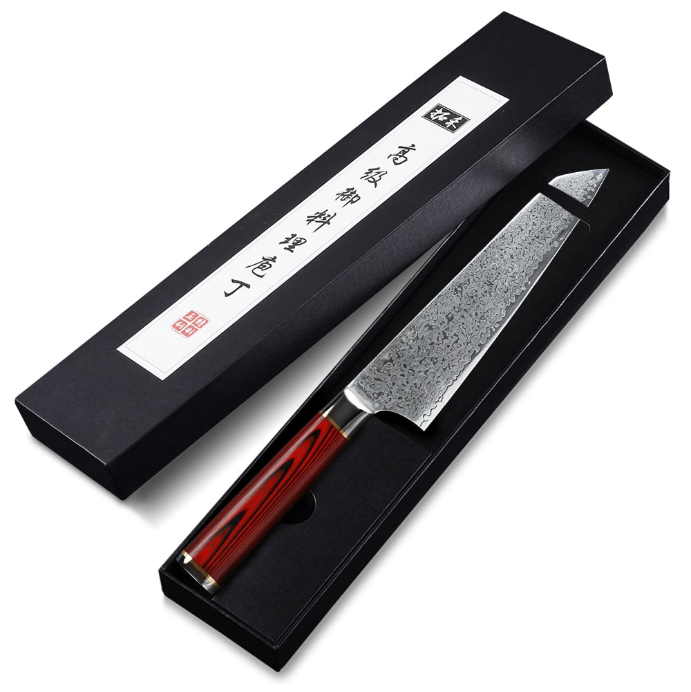 TURWHO 8 Inch Japanese Chef Knife 7-Layer 440C Damascus Stainless Steel Kitchen