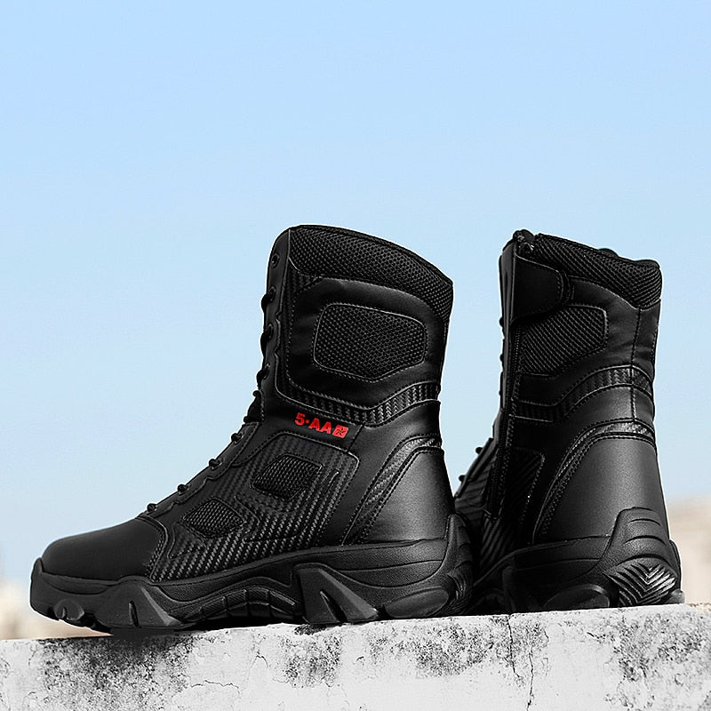 High Top Tactical Boots Men Shoes Waterproof Hiking Outdoor Hunting Mountain Desert Combat Military