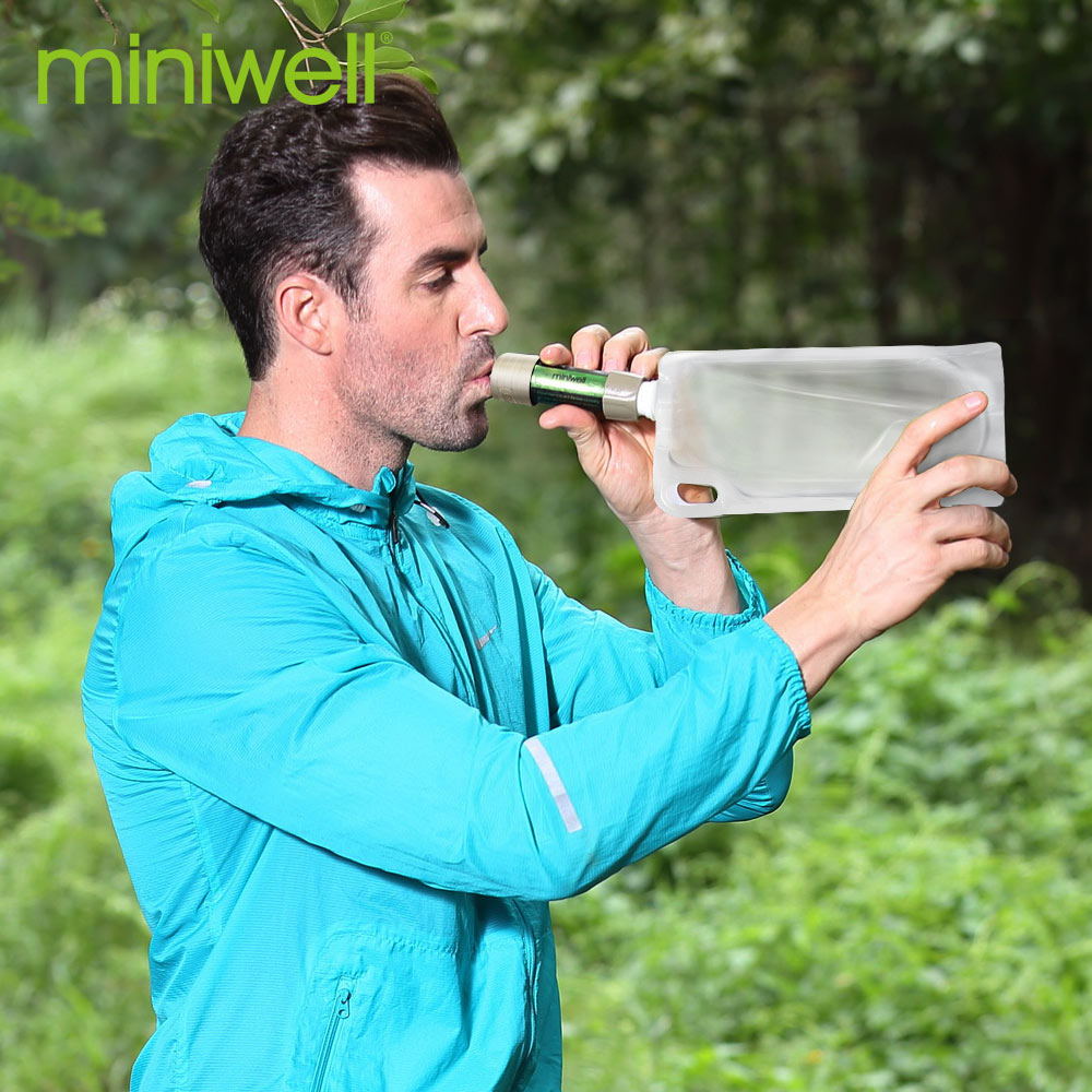 Miniwell Portable Camping Water Filter System with 2000 Liters Filtration Capacity for Outdoor