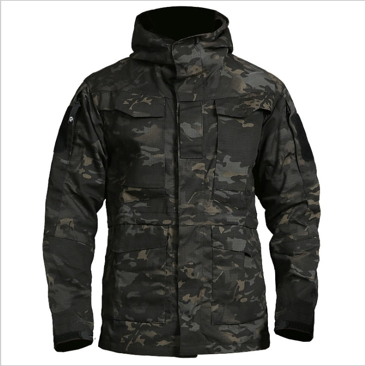 Upgrade M65 Tactical Jacket Men US Army Waterproof Windbreaker Multi-Pocket Camouflage