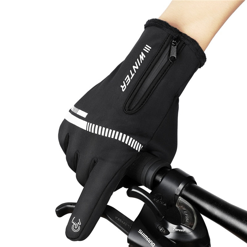 WEST BIKING Cycling Gloves Winter Fleece Thermal MTB Bike Gloves Touch Screen Outdoor