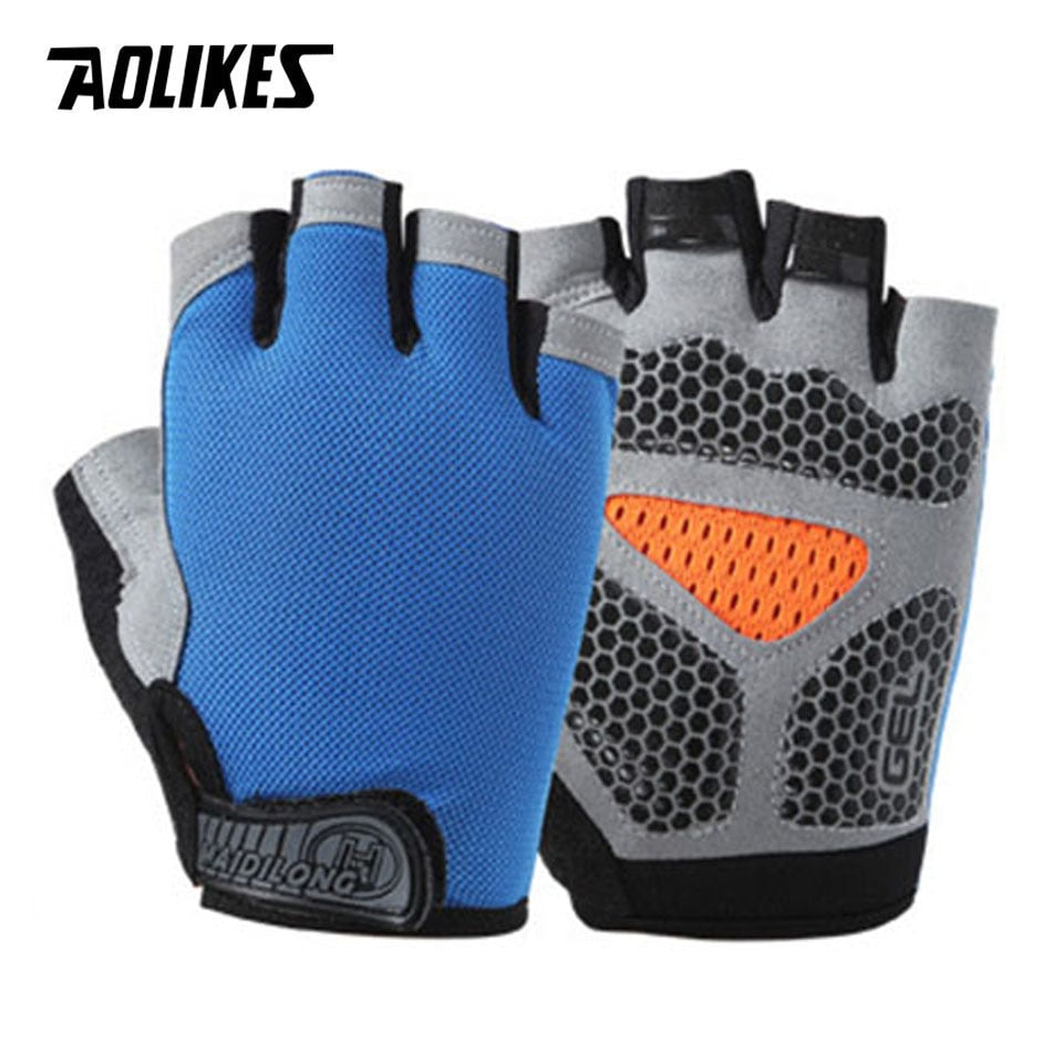 AOLIKES Cycling Gloves MTB Road Riding Gloves Anti-slip Camping Hiking Gloves Gym Fitness