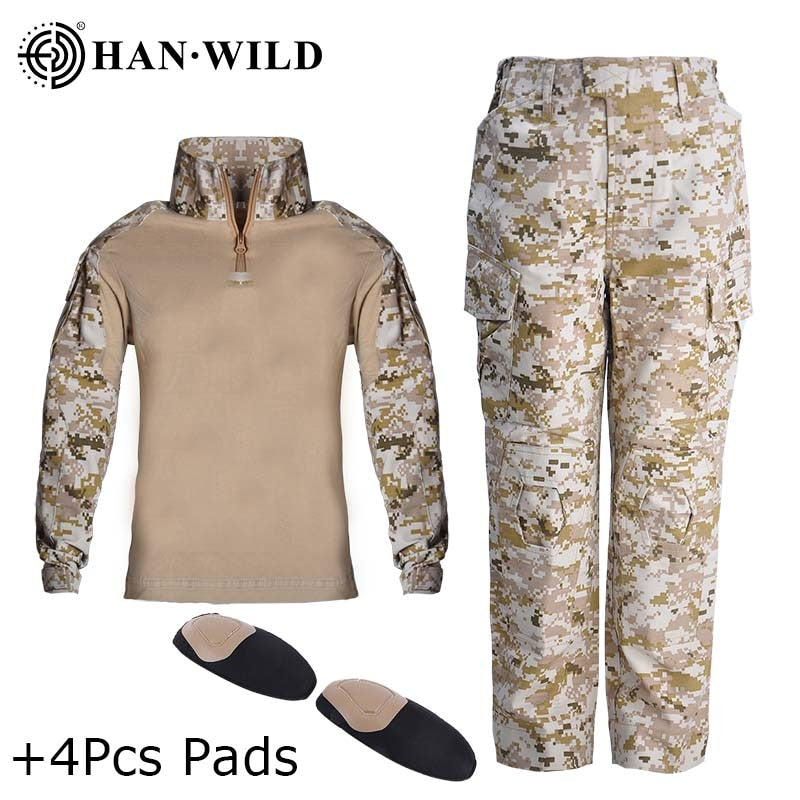 Children's Camo Training Clothes Suit Outdoor Field Camping Hunting Clothes Military Combat