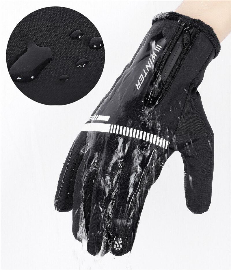 WEST BIKING Cycling Gloves Winter Fleece Thermal MTB Bike Gloves Touch Screen Outdoor