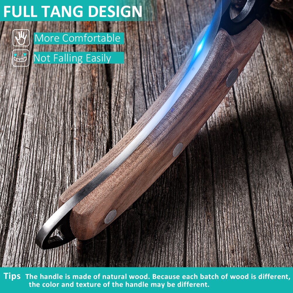 Handmade Forged Stainless Steel Full-Tang Butcher Boning Meat Cleaver Outdoor Hunting