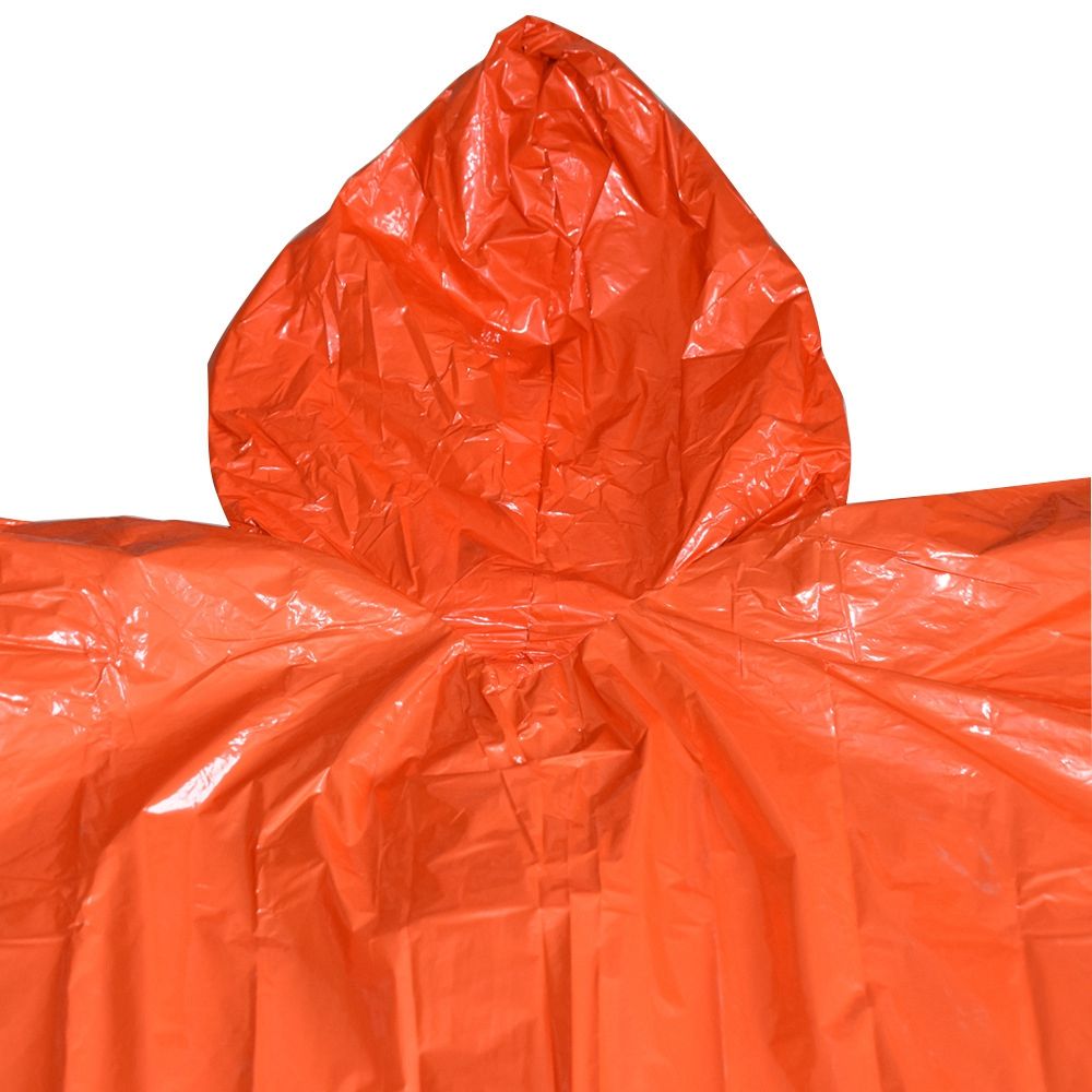 Orange Green Emergency Raincoat Aluminum Film Disposable Poncho Cold Insulation Rainwear