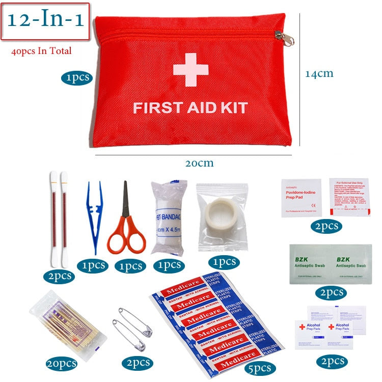 New Portable Waterproof First Aid Kit Bag Emergency Kits Case Only For Outdoor Camp Travel