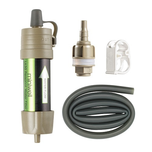 Miniwell Portable Camping Water Filter System with 2000 Liters Filtration Capacity for Outdoor