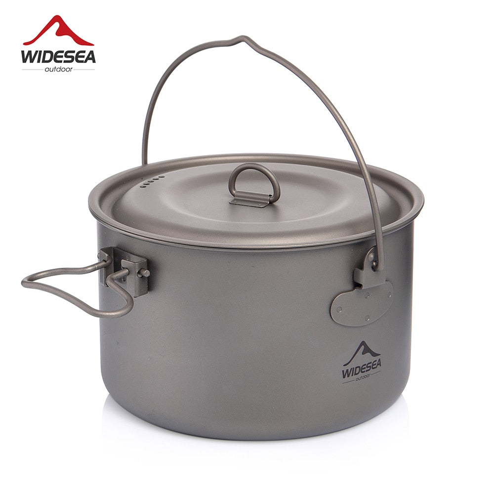 Widesea Camping Tableware Titanium Cookware set tourism cauldron Outdoor Cooking