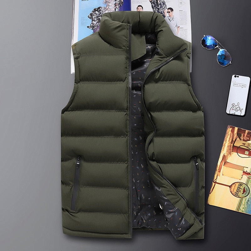 Mens Vest Jacket New Autumn Warm Sleeveless Winter Casual Waistcoat Plus Size Homme Brand Clothing