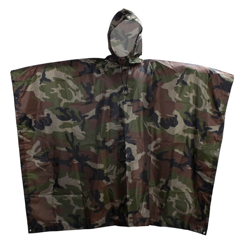 Outdoor Military Breathable Camouflage Poncho Jungle Tactical Raincoat Birdwatching Rain Gear