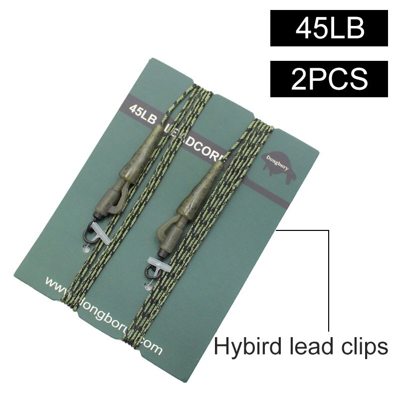 2PCS Carp Fishing Line Ready Tied Lead Core Leaders 45IB Leadcore With Quick Change