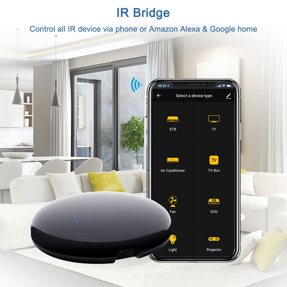 LoraTap Smart Life Tuya WiFi IR Bridge Control Air condition Fan TV Works with Google Home Alexa Echo