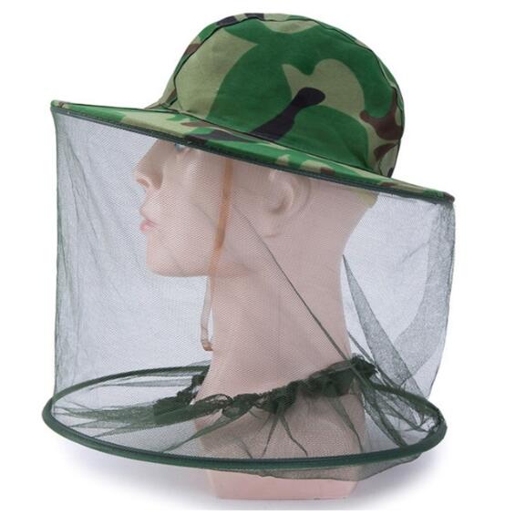 Camouflage Fishing Cap Women Wide Brim Visor Sunshade Hunting Bee Keeping Mesh Hat