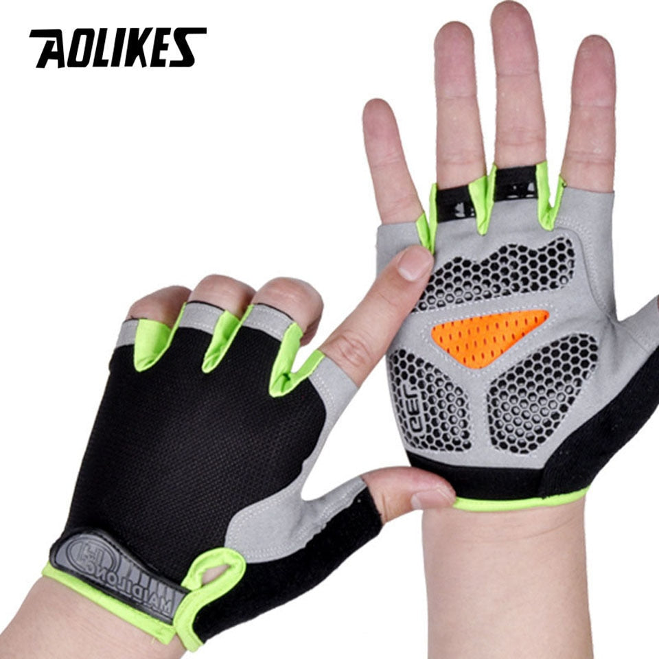 AOLIKES Cycling Gloves MTB Road Riding Gloves Anti-slip Camping Hiking Gloves Gym Fitness