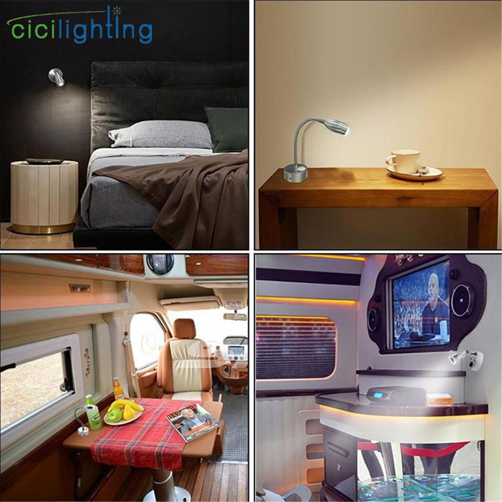 DC12Volt RV Boat LED Reading Light, Wall Lamp for Truck Motorhome Yachts Cabin Bedside, Camper