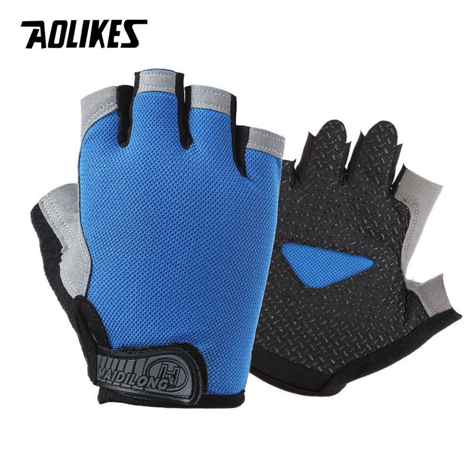 AOLIKES Cycling Gloves MTB Road Riding Gloves Anti-slip Camping Hiking Gloves Gym Fitness