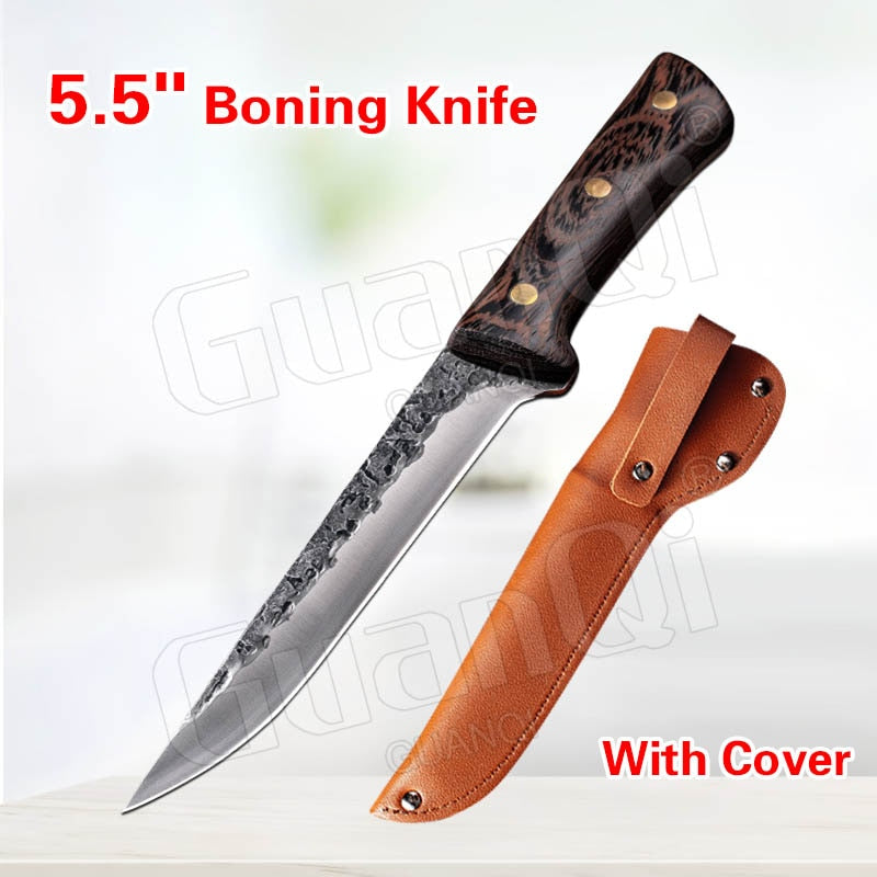 8 Inch Stainless Steel Butcher Knife Fishing Hunting Handmade Forged Bone Knife Meat Cleaver