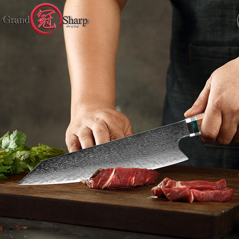 Grand sharp Japanese Damascus Knife Chef Knife AUS10 Steel Damascus Kitchen Knives Meat