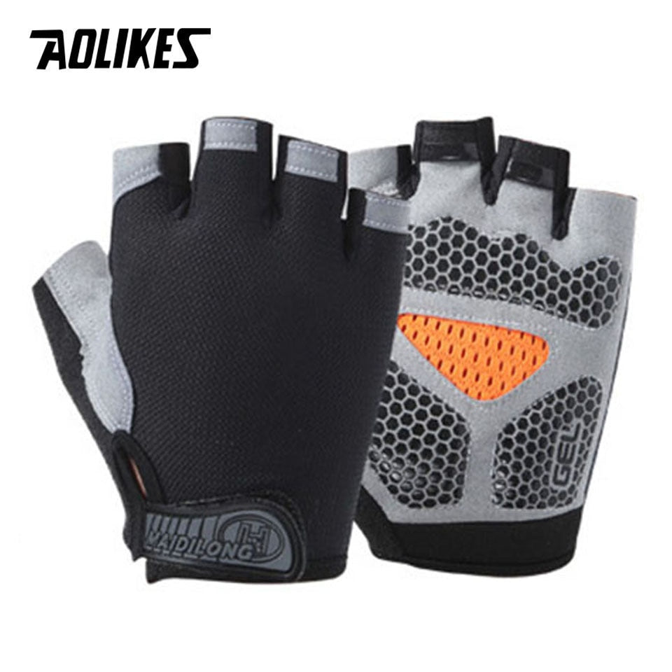 AOLIKES Cycling Gloves MTB Road Riding Gloves Anti-slip Camping Hiking Gloves Gym Fitness