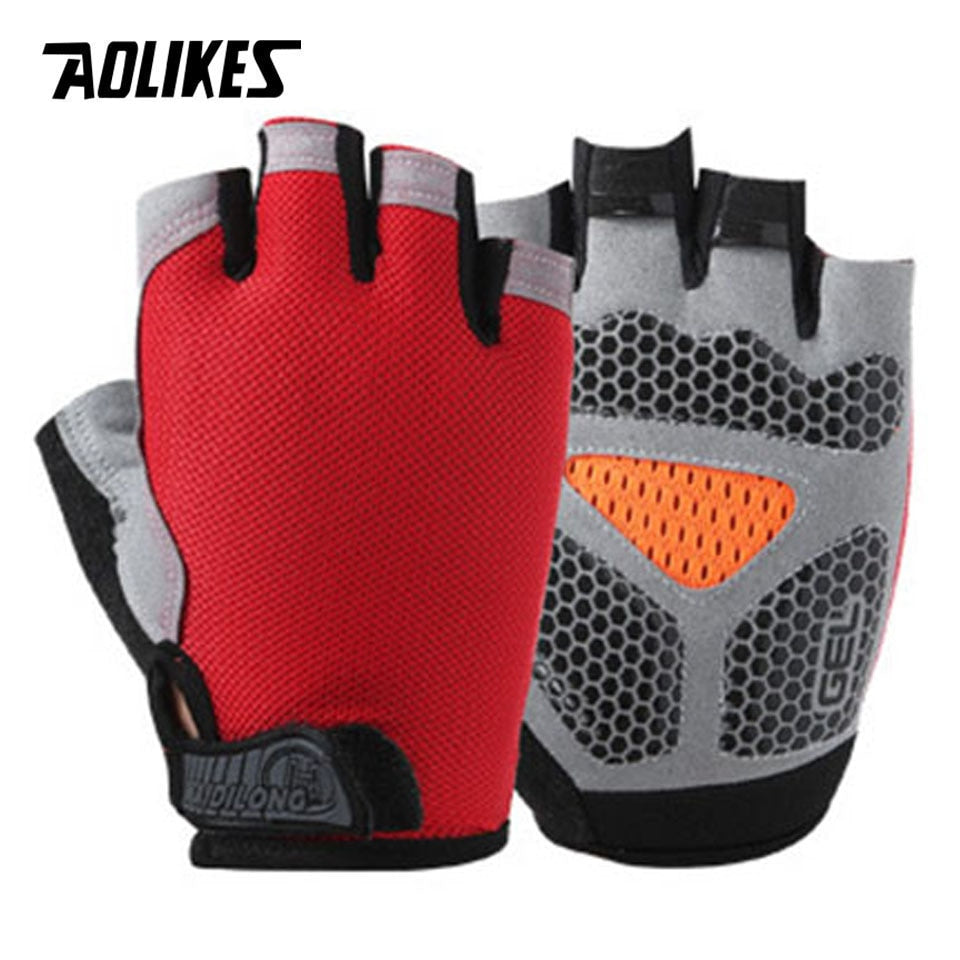 AOLIKES Cycling Gloves MTB Road Riding Gloves Anti-slip Camping Hiking Gloves Gym Fitness