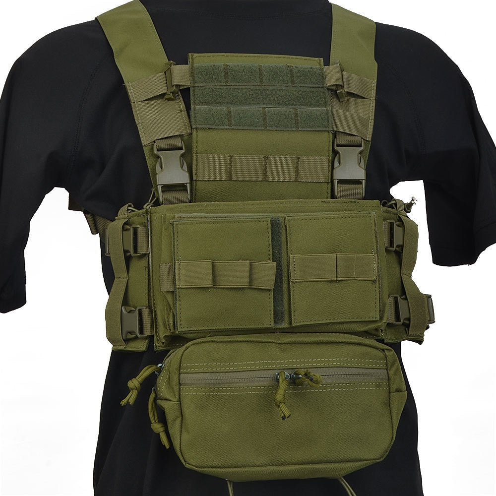 Tactical MK3 Chest Rig Micro Chassis SACK Pouch H Harness M4 AK Magazine Insert Airsoft