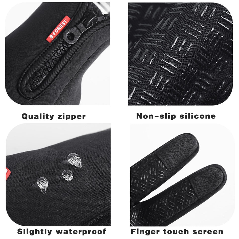 Winter Cycling Gloves Bicycle Warm Touchscreen Full Finger Gloves Waterproof Outdoor