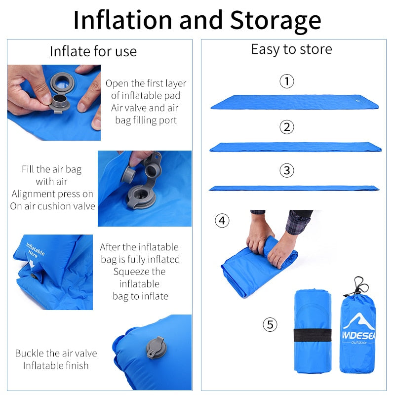 Widesea Camping Inflatable Bag Ultralight Portable Folding Air Bag for Sleeping Pad