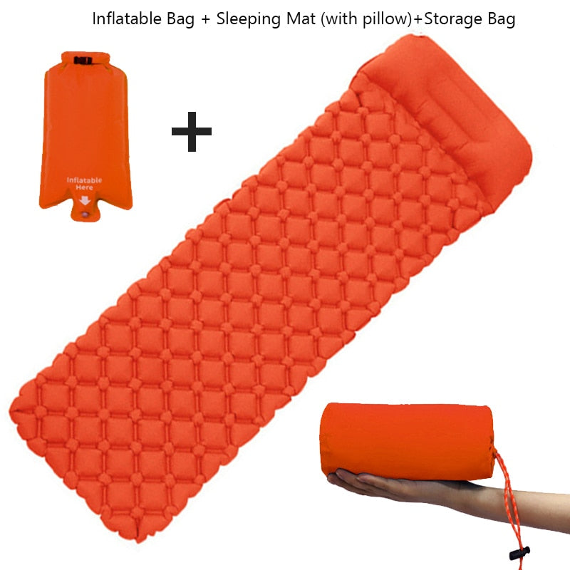 Outdoor Inflatable Mattress Diamond Ultra-Light Camping Mat Hiking  Air Cushion Portable