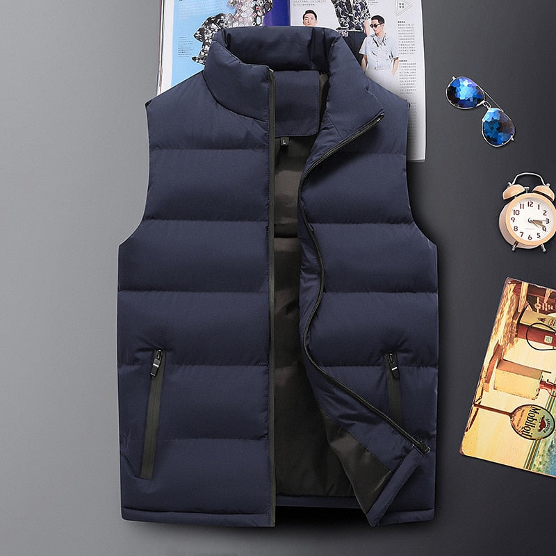 Mens Vest Jacket New Autumn Warm Sleeveless Winter Casual Waistcoat Plus Size Homme Brand Clothing