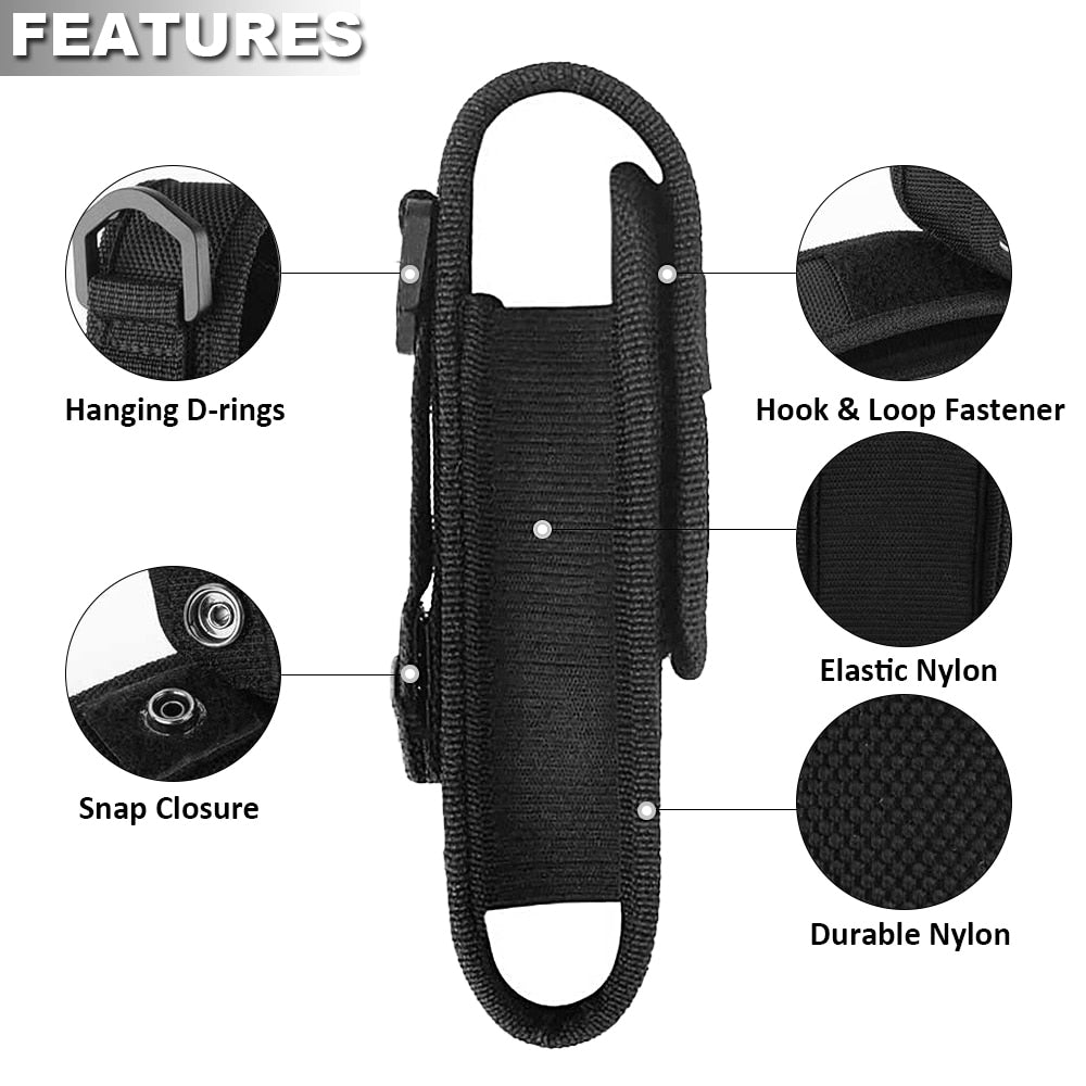 T220 Flashlight Pouch Holster Molle LED Torch Holster Waist Pack Military Flashlight Bag