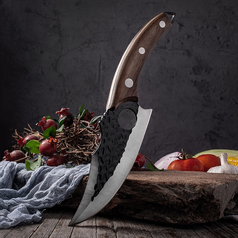 6'' Meat Cleaver Butcher Knife Stainless Steel Hand Forged Boning Knife Chopping Slicing