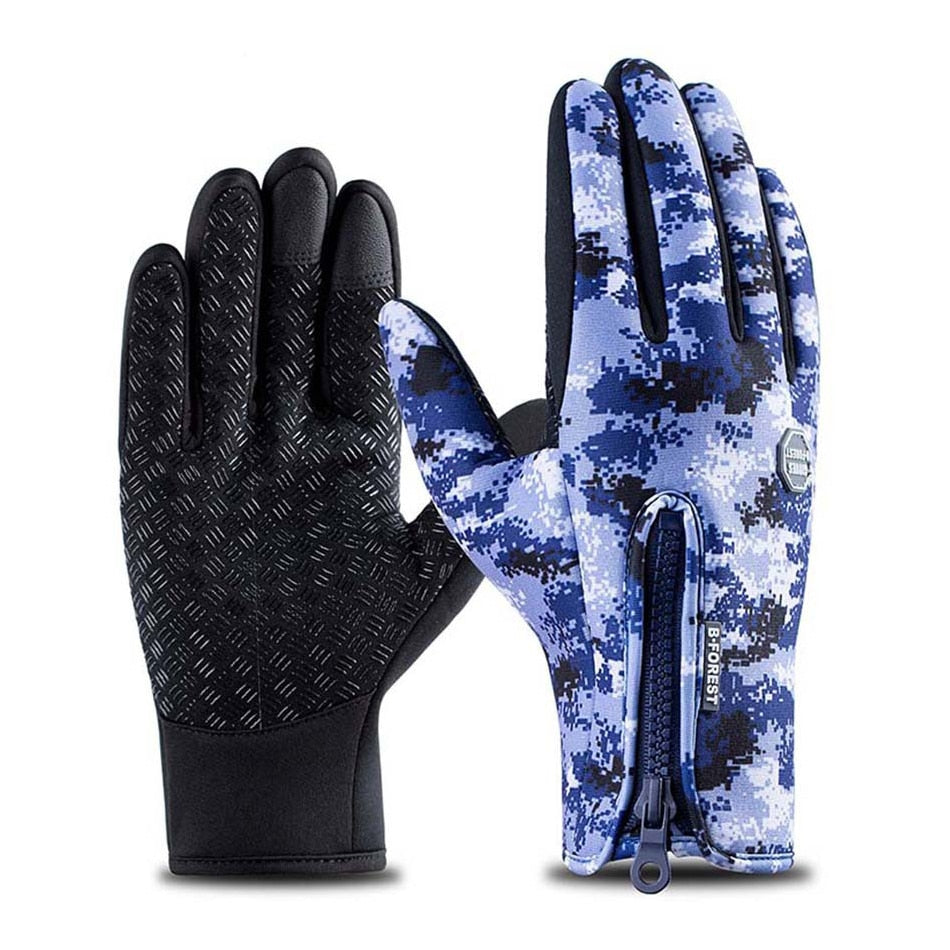 Winter Cycling Gloves Bicycle Warm Touchscreen Full Finger Gloves Waterproof Outdoor