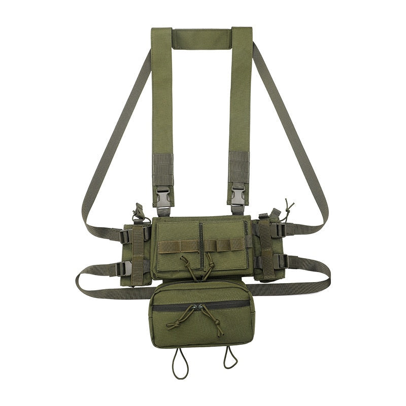 Tactical MK3 Chest Rig Micro Chassis SACK Pouch H Harness M4 AK Magazine Insert Airsoft