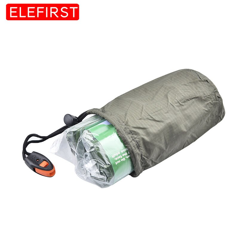 Portable Emergency Sleeping Bag With Whistle PE Aluminum Film Outdoor Survival Tools