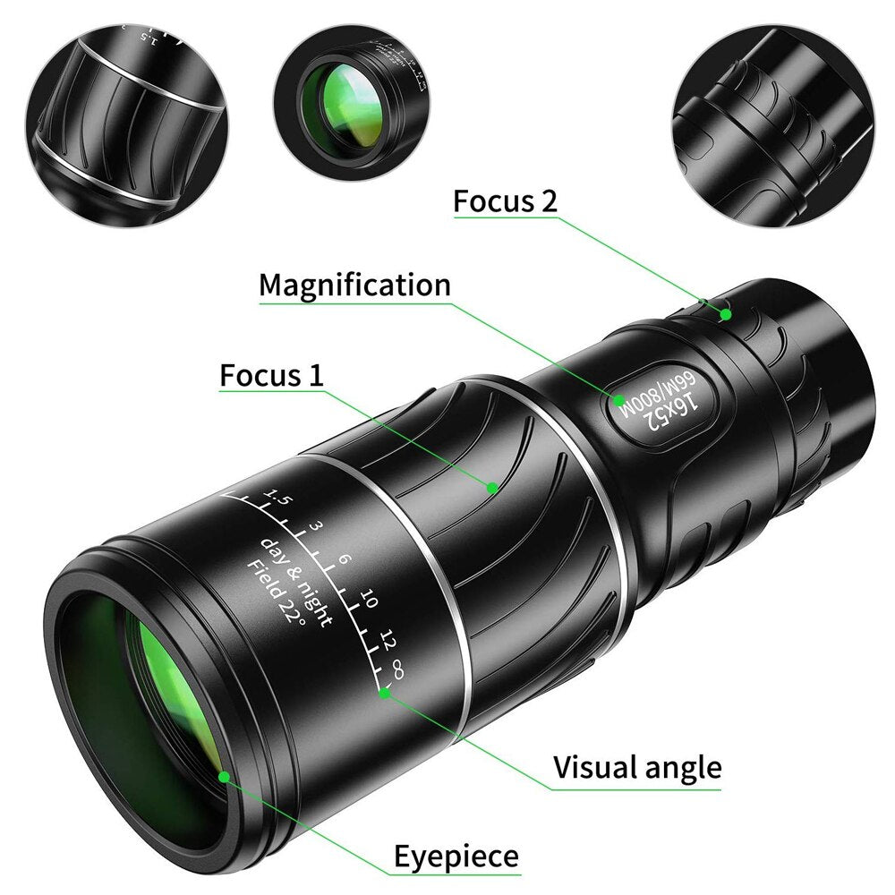 APEXEL HD Dual Focus Monocular With Night Vision High Power Waterproof Telescope