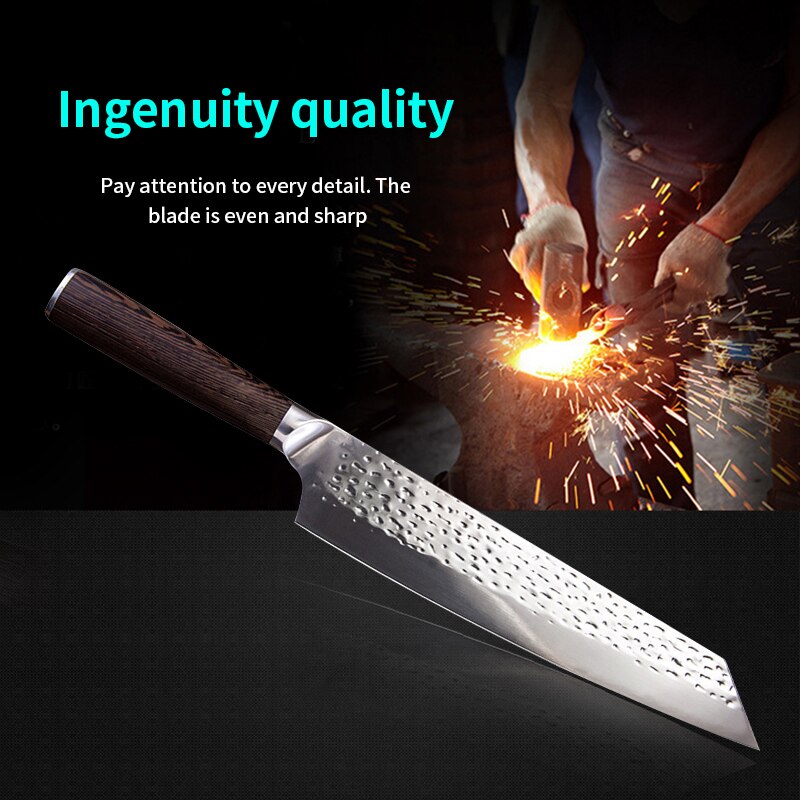 Forged Japanese Chef Knife Stainless Steel Kitchen Cooking Meat Cleaver Vegetable Cutting