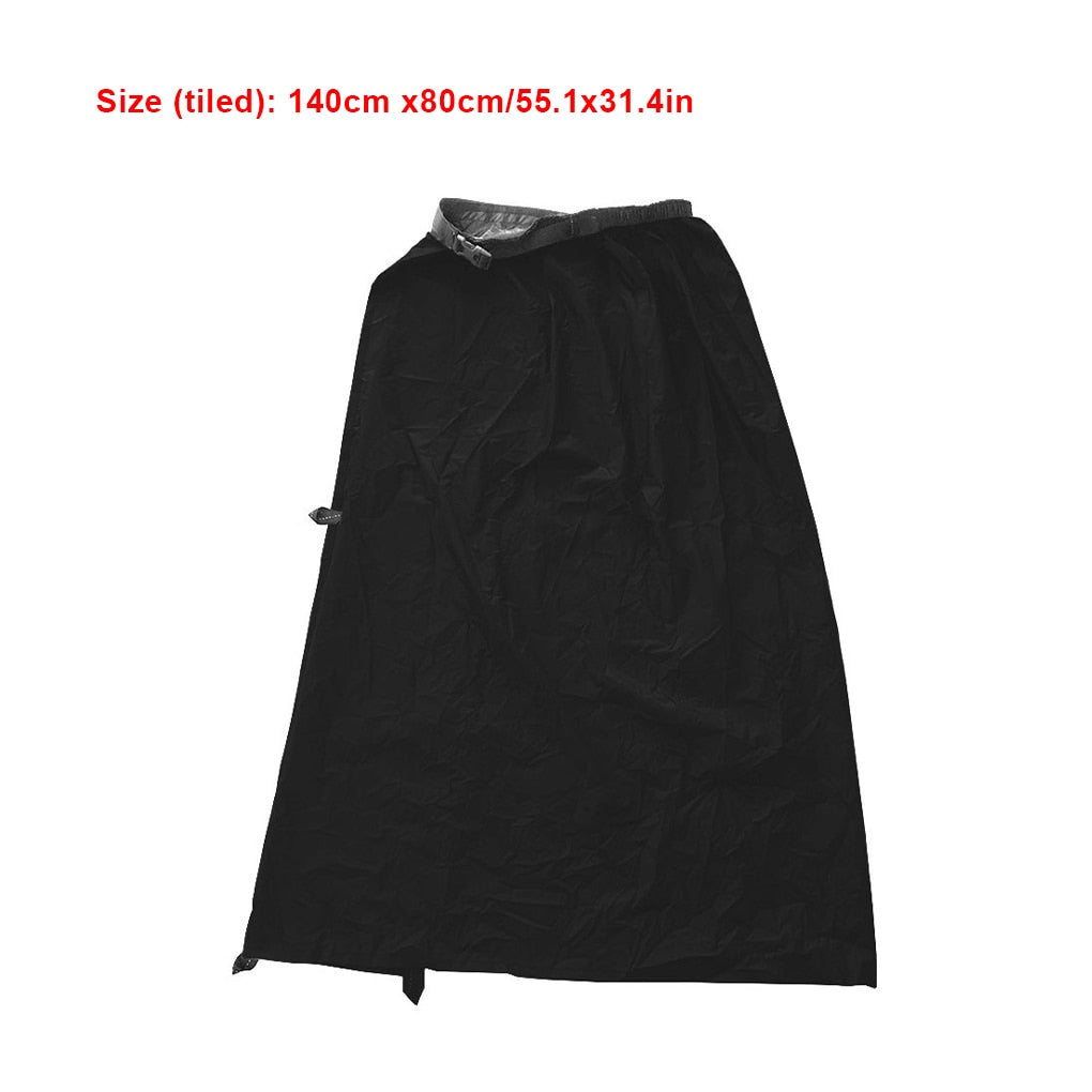 Ultra Light Upgraded Rain Skirt 40D Nylon Waterproof Outdoor Skirt Poncho Portable Unisex