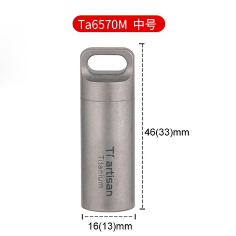 New 2023 Mini Waterproof Capsule Seal Bottle Titanium Outdoor Survival Pill Box Container